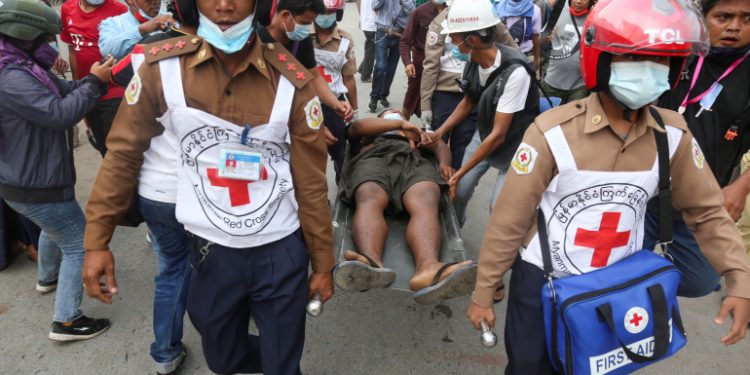 Myanmar police opens fire on anti-coup protesters