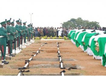 BREAKING: Bodies of 11 slain soldiers arrive military cemetery in Makurdi