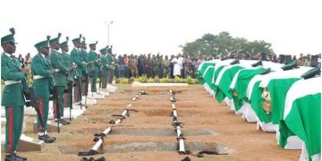 BREAKING: Bodies of 11 slain soldiers arrive military cemetery in Makurdi