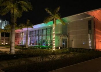 Indian High Commission in Mauritius lights up in tricolour