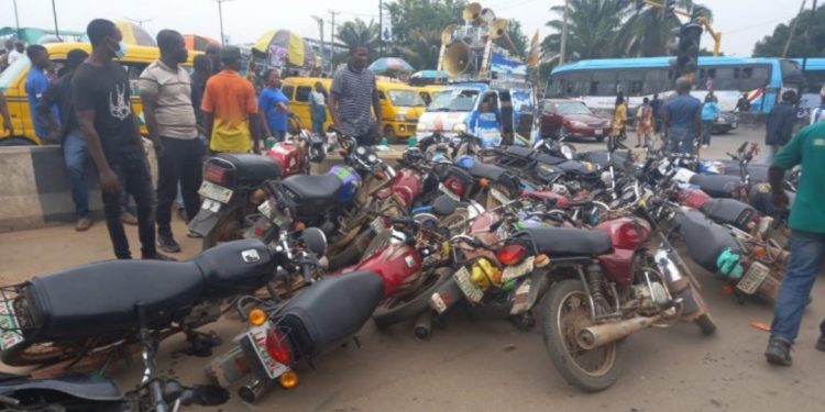 Lagos task force impounds 410 motorcycles