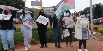 Residents in Johannesburg protest South Africa’s decision to take part in Miss Universe contest in Israel