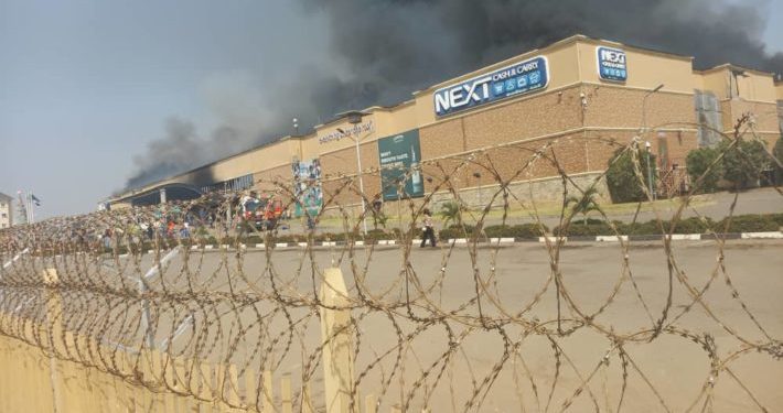 JUST IN: Fire engulfs Abuja Next Cash & Carry supermarket