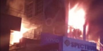 Computer Village in Lagos on fire