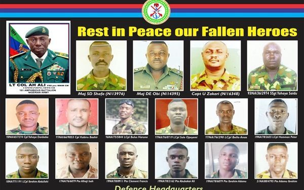 Army discloses identities of 17 soldiers murdered in Delta community