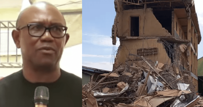 Peter Obi commiserates with victims of Jos school building collapse