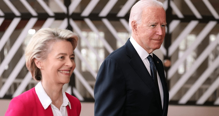 EU Commission president speaks with embattled Biden