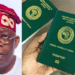 Tinubu raises fees for 32-page passport from N35,000 to N50,000; 64-page from N70,000 to N100,000