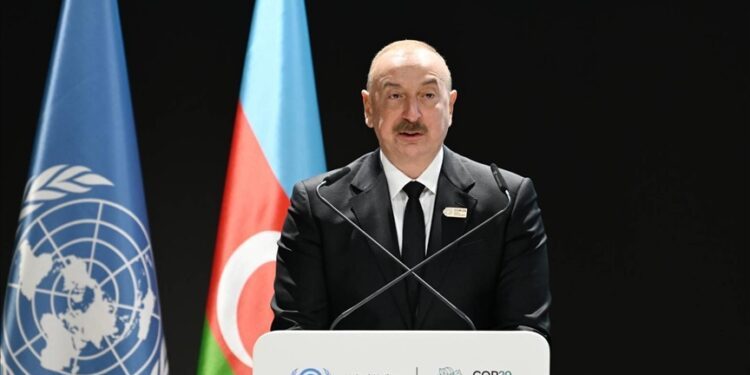 Azerbaijan’s president urges countries with ‘colonial past’ to help small island nations in fight against climate crisis