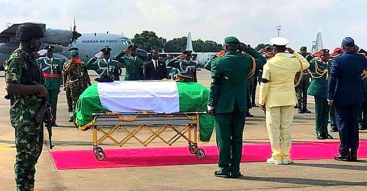 Corpse of army chief, Lagbaja, arrives Abuja for burial  Friday