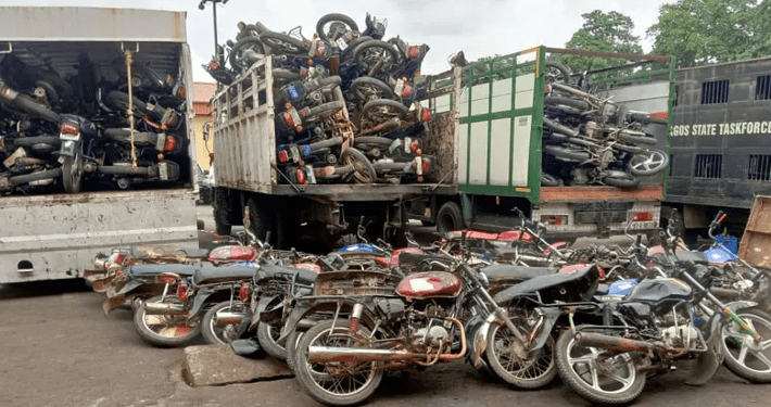 Lagos task force impounds 128 motorcycles over illegal operation
