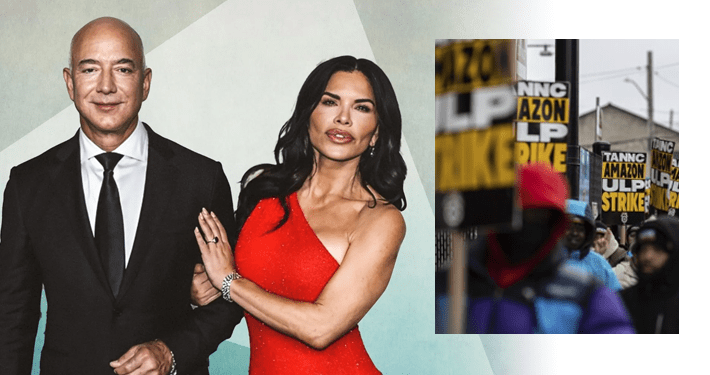 Jeff Bezos to lavish $600 million on wedding to 54-year-old fiancée as Amazon workers go on strike