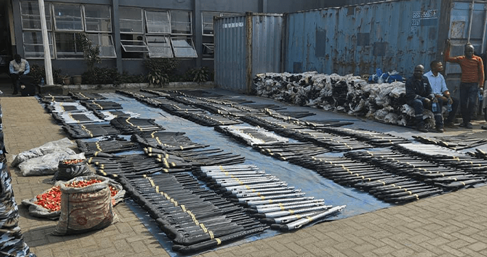 Customs hand over seized 1,599 illicit weapons to national centre