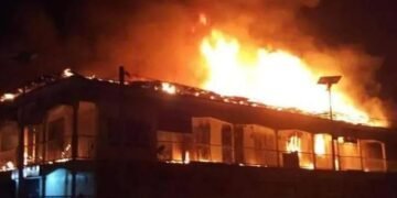 Fire guts two-storey building in Onitsha