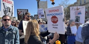 ‘Are we going to be the 53rd state?’: London protesters slam Trump policies fueling fear and chaos