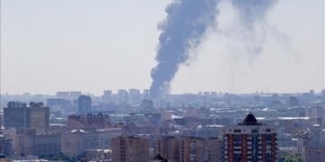 Fire breaks out at Moscow construction site