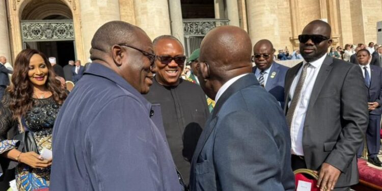 “I’m the Head of the Nigerian Delegation” – Tinubu Tells Peter Obi in Rome