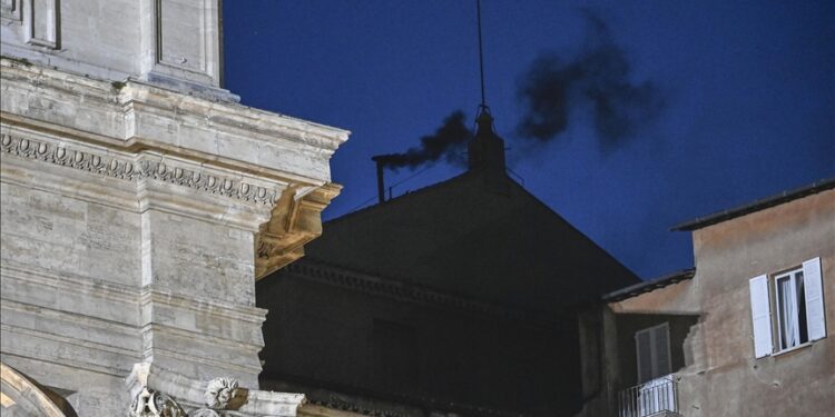 Black smoke signals no pope elected in 1st round of Vatican conclave