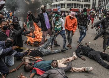 Protesters burn police station in Kenya demanding justice for Albert Ojwang
