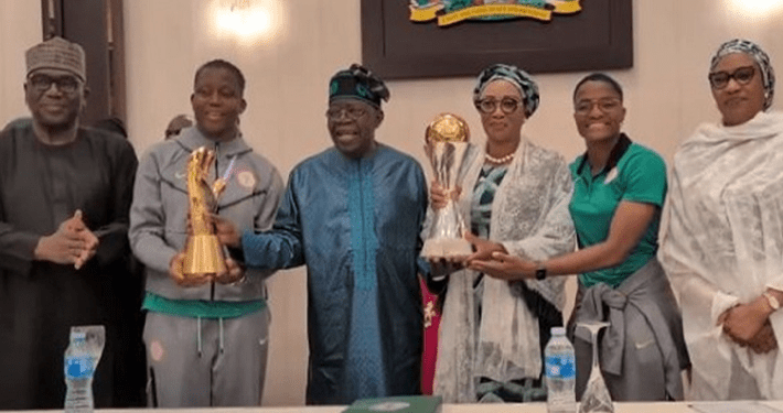 Tinubu confers Super Falcons players with OON; gifts them houses, cash