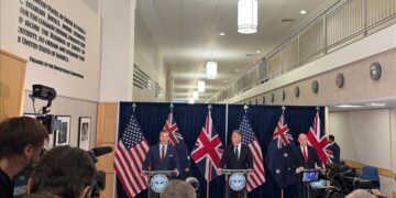 US, Australia, UK defense chiefs meet in Washington to discuss partnership