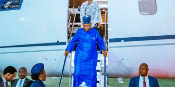 Vice-President Kashim Shettima, on Sunday, returned to Abuja after representing President Bola Tinubu at the 39th Ordinary Session of the Assembly of African Union Heads of State and Government.