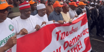 ‘Tinubu Must Go’: ADC’s Atiku, Obi, others stage #OccupyINEC protest in Abuja