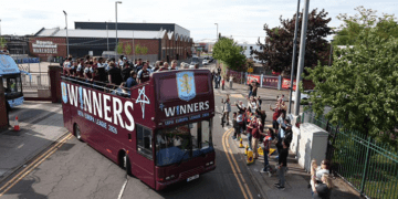 Thousands of fans welcome home Europa League champions Aston Villa