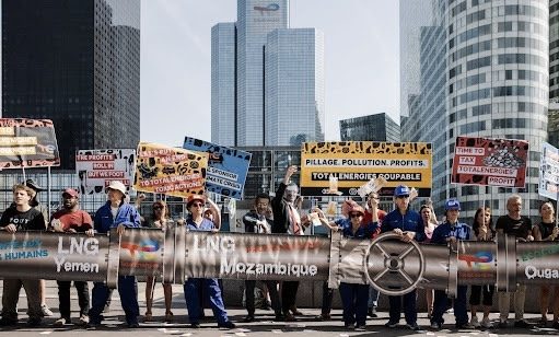 Pro-climate activists protest French government’s support for TotalEnergies, demand end to funding of fossil fuel expansion