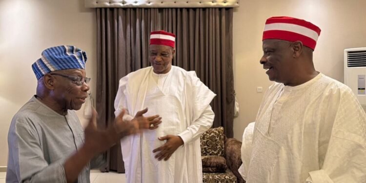 Kwankwaso pays courtesy visit to Obasanjo in Kano