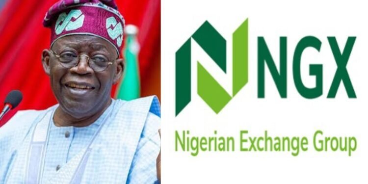 Tinubu lauds NGX, economic team as stock market value rises to N160 trillion