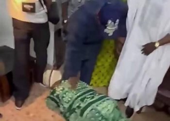 Video: Gov Adeleke prostrates himself to pay homage to Davido’s dad for re-election support