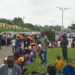 PHOTOS: Hundreds of civil servants storm Osun state secretariat to celebrate Adeleke’s re-election
