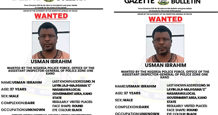 Police declare criminal suspect Usman Ibrahim wanted