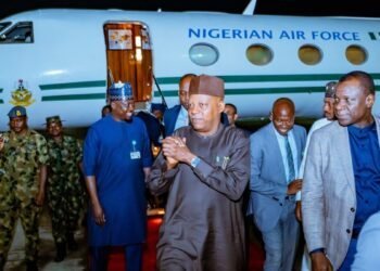 Shettima returns to Nigeria after BRICS summit in India