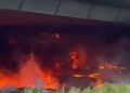 Diesel-laden tanker falls from Otedola Bridge, catches fire