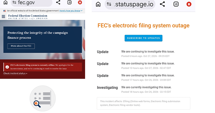 Hackers hit U.S. Federal Election Commission website, disrupt e-filing system ahead of midterm elections